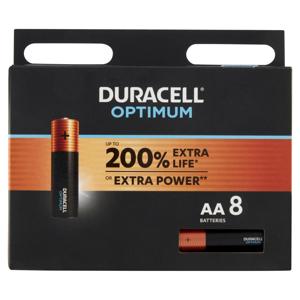 Duracell Optimum AA Batterie Stilo Alcaline 1.5 V LR06 MX1500 confezione da 8 Pile Duracell