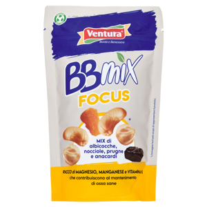 Ventura BBmix Focus Mix di albicocche, nocciole, prugne e anacardi 150 g