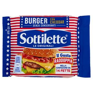 Sottilette Burger con Cheddar - formaggio fuso a fette - 370 g