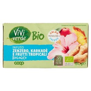 Infuso Zenzero, Karkadè e Frutti Tropicali Biologico 20 Filtri 50 g