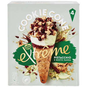 EXTRÊME Cookie Cone Pistacchio e Gusto Panna 4 x 71 g