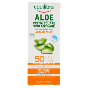 equilibra Aloe Crema Solare Viso Anti-Age 50¿ SPF Protezione Molto Alta 75 ml