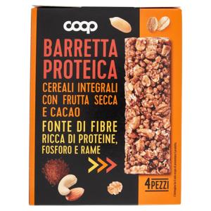 Barretta Proteica Cereali Integrali con Frutta Secca e Cacao 4 x 28 g