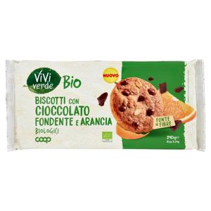 Biscotti con Cioccolato Fondente e Arancia Biologici 10 x 24 g