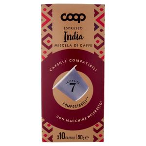 Espresso India Miscela di Caffè 10 Capsule Compatibili con Macchine Nespresso* 50 g