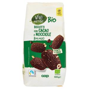 Biscotti con Cacao e Nocciole Biologici 300 g