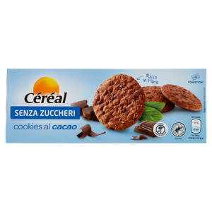 Céréal senza zuccheri Cookies al cacao Senza olio di palma Ricco in fibre 4 confezioni monodose 130g