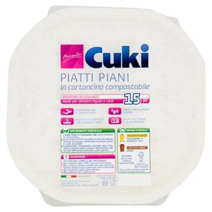 Cuki Presenta Piatti Piani in cartoncino compostabile 15 pz