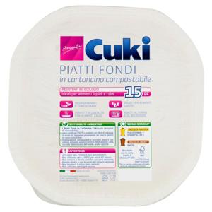 Cuki Presenta Piatti Fondi in cartoncino compostabile 15 pz