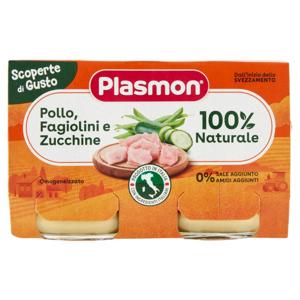 Plasmon Scoperte di Gusto Omogeneizzato Pollo, Fagiolini e Zucchine 2 x 120 g