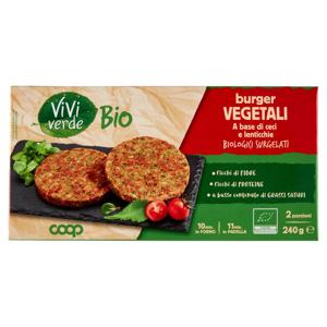 burger Vegetali a base di ceci e lenticchie Biologici Surgelati 240 g
