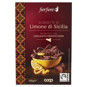 Scorzette di Limone di Sicilia Ricoperte con Cioccolato Fondente Extra 100 g