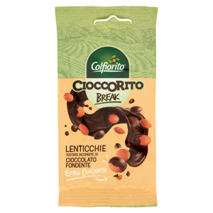 Colfiorito Cioccorito Break Lenticchie Tostate Ricoperte di Cioccolato Fondente 25 g
