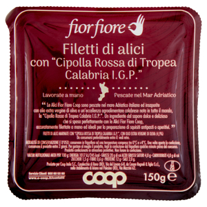 Filetti di alici con ''Cipolla Rossa di Tropea Calabria I.G.P.'' 150 g