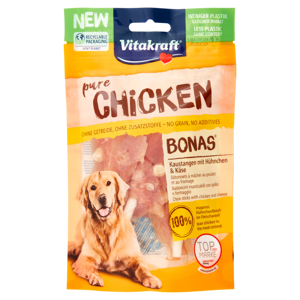 Vitakraft pure Chicken Bonas Bastoncini masticabili con pollo e formaggio 80 g