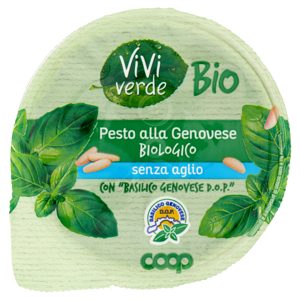 Pesto alla Genovese Biologico senza aglio con "Basilico Genovese D.O.P." 120 g