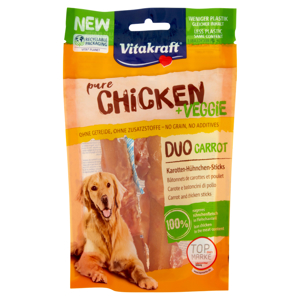 Vitakraft pure Chicken + Veggie Duo Carrot Carote e bastoncini di pollo 80 g