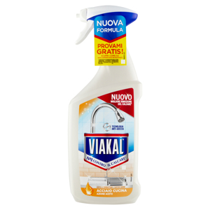 Viakal Detersivo Anticalcare Acciaio Cucina Spray 720 ml