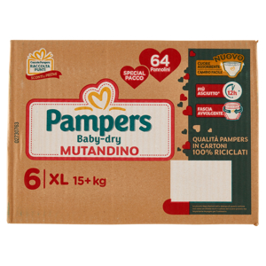Pampers Baby Dry Mutandino XL 64 pz
