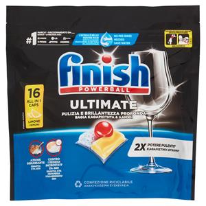 Finish Ultimate All In One Lemon pastiglie lavastoviglie 16 lavaggi 206,4 g