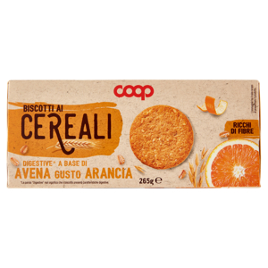 Biscotti ai Cereali Digestive* a Base di Avena Gusto Arancia 265 g