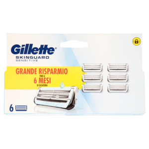 Gillette SkinGuard Sensitive Lamette di ricambio per Rasoio da Uomo, 6 Ricariche