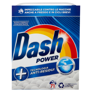 Dash Power Detersivo Lavatrice in Polvere, Tecnologia Anti-Residui, 71 Lavaggi 3550 g