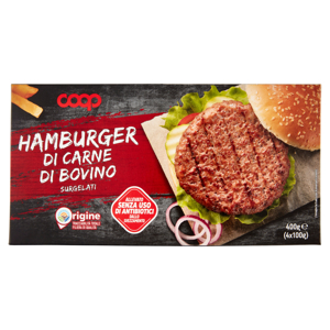 Hamburger di Carne di Bovino Surgelati 4 x 100 g