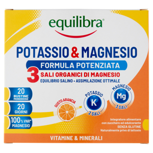 equilibra Potassio & Magnesio 3 Formula Potenziata Bustine Monodose 20 x 5,2 g