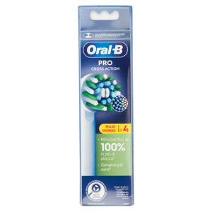 Oral-B Testine di Ricambio Pro Cross Action per Spazzolino Elettrico Denti Ricaricabile 4 pz