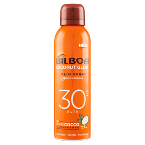 Bilboa Coconut Glow Olio Spray 30 Alta con Olio di Cocco Illuminante 150 ml