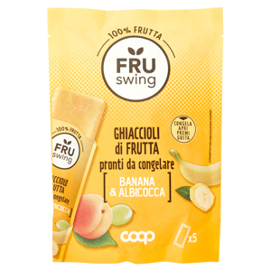 Fru swing Ghiaccioli di Frutta pronti da congelare Banana & Albicocca 5 x 50 g