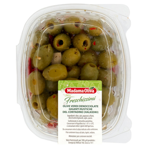 Madama Oliva Linea Freschissimi Olive Verdi Denocciolate Giganti Rustiche (Halkidiki) 200 g