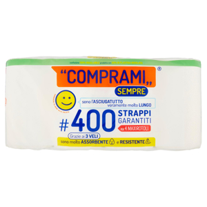 Comprami Sempre Asciugatutto #400 Strappi Maxirotoli 4 pz