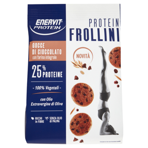 Enervit Protein 100% Vegetali Protein Frollini Gocce di Cioccolato con farina integrale 200 g