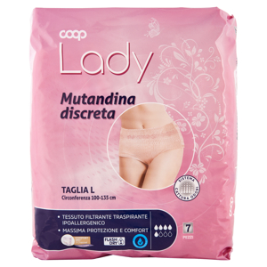 Lady Mutandina discreta Taglia L Circonferenza 100-135 cm 7 pz