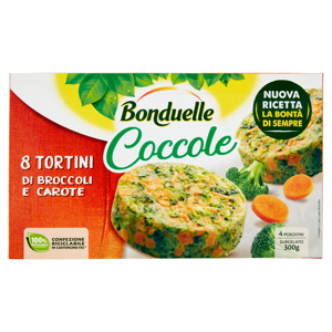 Bonduelle Coccole 8 Tortini di Broccoli e Carote Surgelato 300 g