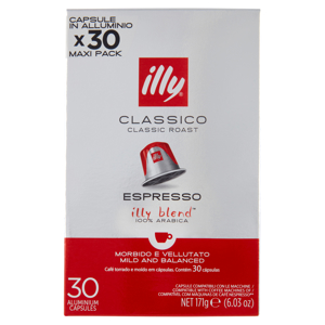 illy Classico Espresso Capsule Compatibili con le Macchine Nespresso* 3x30 Capsule in Alluminio 171g