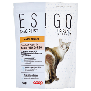 Specialist Hairball Support Gatti Adulti Crocchette ricche in Maiale Fresco e Riso 400 g