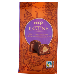 Praline Cioccolato Fondente Ripieno di Nocciole e Cacao 200 g
