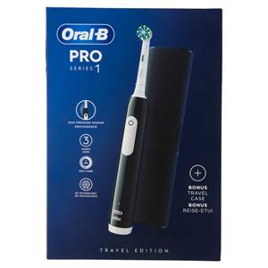 Oral-B Spazzolino Elettrico Denti Ricaricabile Pro Series 1 Black Travel Edition