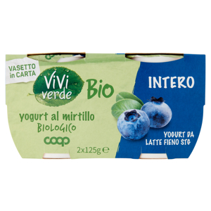yogurt al mirtillo Biologico Intero 2 x 125 g