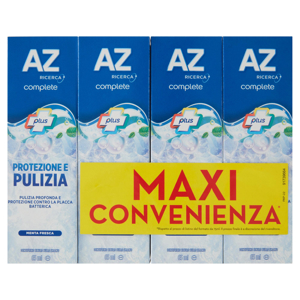 AZ Dentifricio Complete Plus Protezione e Pulizia Menta Fresca 4x65 ml