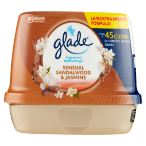 Glade Gel Bagno, Profumatore per Ambienti, Fragranza Sensual Sandalwood & Jasmine 180g