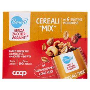 Senza Zuccheri Aggiunti* Cereali Mix Farro Integrale con Nocciole, Anacardi, Uvetta Bustine 6 x 30 g