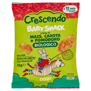 Baby Snack a base di Mais, Carota e Pomodoro Biologico 15 g