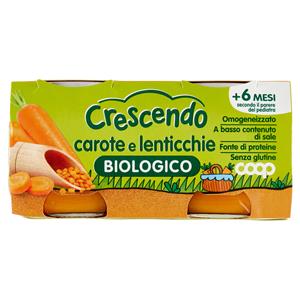 Omogeneizzato carote e lenticchie Biologico 2 x 80 g