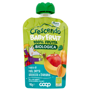 Baby Fruit 100% Frutta Biologica frullato di mela, pera, albicocca e banana 90 g