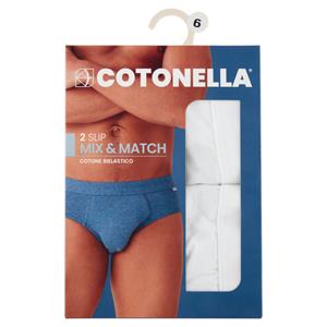 Cotonella Slip Uomo Mix & Match Cotone Bielastico 6/XL Bianco Art. AU294 2 pz