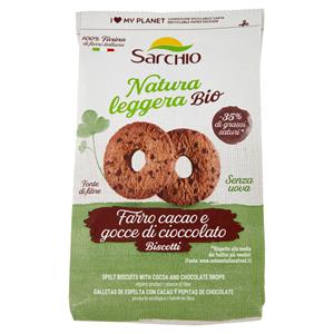 Sarchio Natura leggera Bio Biscotti Farro cacao e gocce di cioccolato 250 g